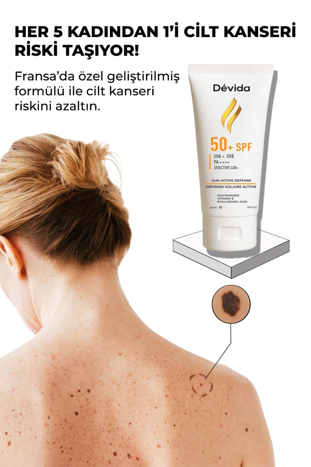 Suya Dayanıklı SPF 50+ Vücut Güneş Kremi Leke Karşıtı, Aydınlatıcı, Ton Eşitleyici