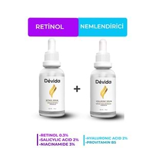 Retinol + Nemlendirici Serum 2 li Set Kırışıklık Alın Çizgisi Göz Çevresi