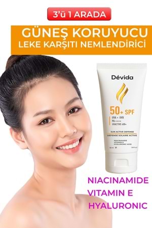 Yüz ve Vücut Güneş Kremi Leke Karşıtı Yağsız Hafif SPF 50 UVA UVB Günlük Kullanım UVActive 400