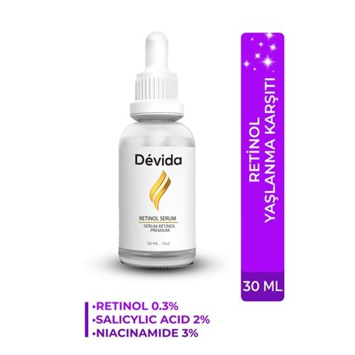 Dévida Rétinol Premium Yaşlanma Karşıtı Kırışık Önleyici Onarıcı A Vitamini Sérum