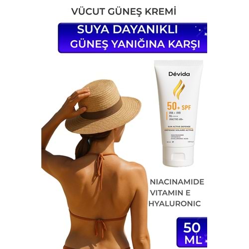 Suya Dayanıklı SPF 50+ Vücut Güneş Kremi Leke Karşıtı, Aydınlatıcı, Ton Eşitleyici