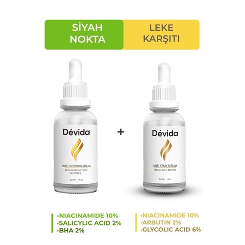 Siyah Nokta Karşıtı ve Leke Karşıtı Yüz Bakım Serumu 2 li set