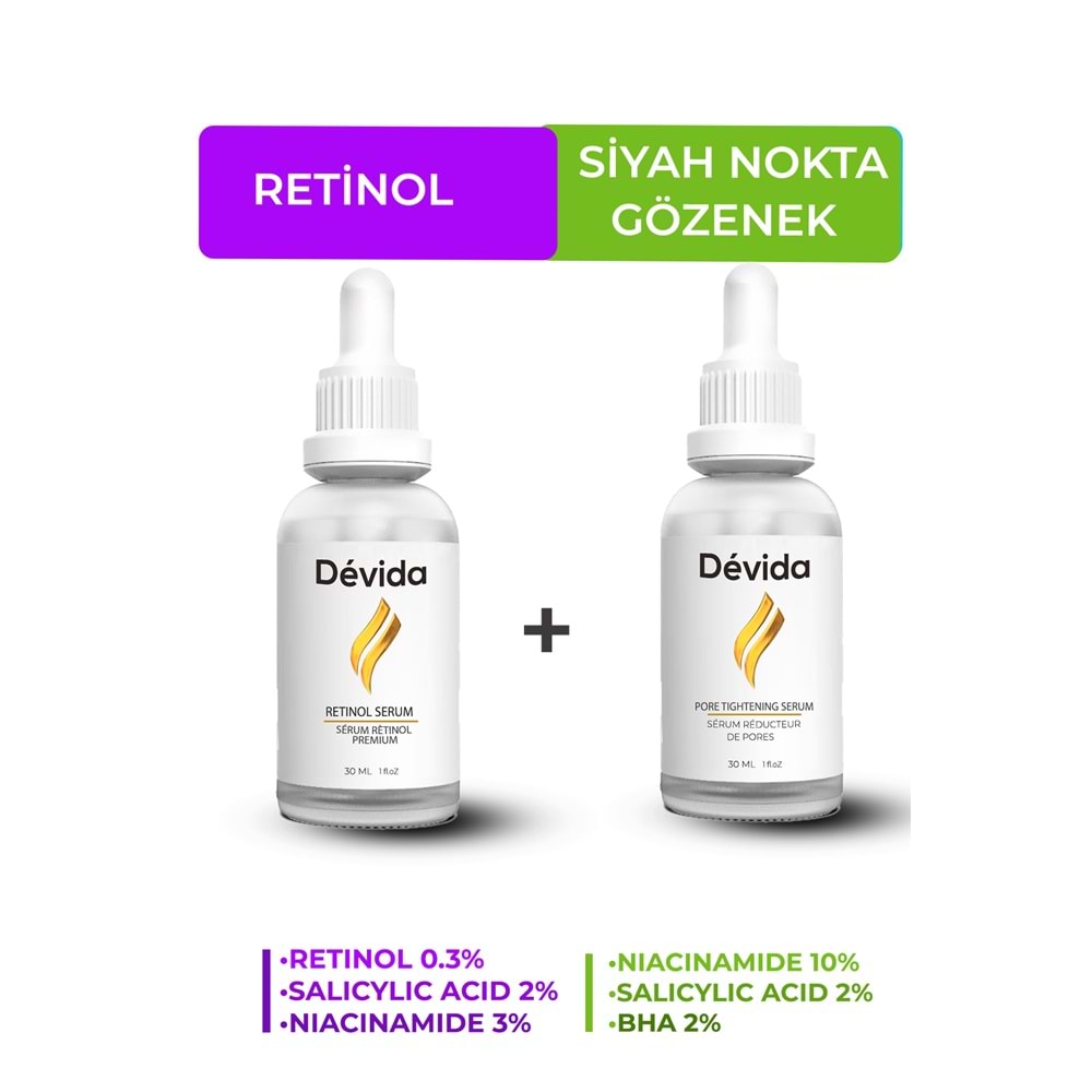 Retinol + Gözenek ve Siyah Nokta Önleyici 2'li Bakım Seti